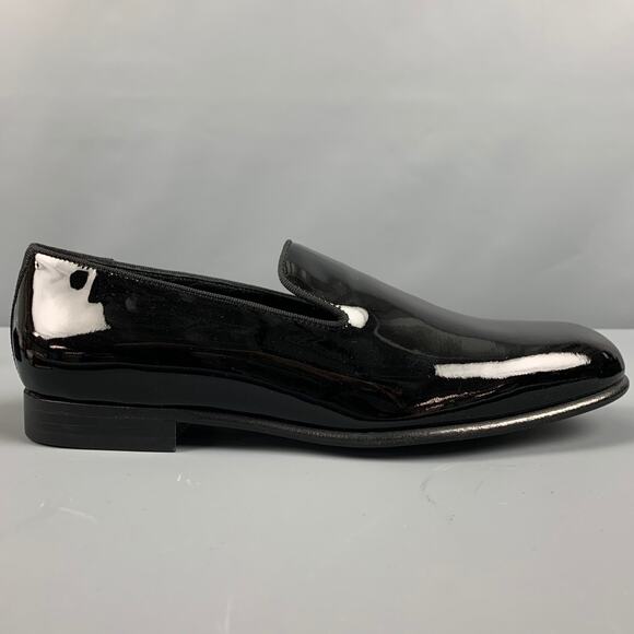 PAUL SMITH Size 7 Black Patent Leather Slip On Loafers main image 4